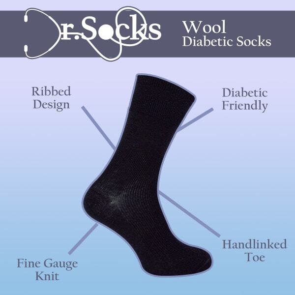 Dr.Socks wool diabetic socks 3 pairs, UK version