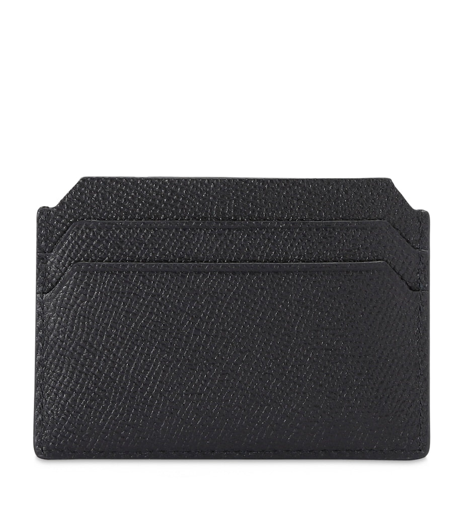 Santoni textured leather card holder with 6 slots, imported from the UK