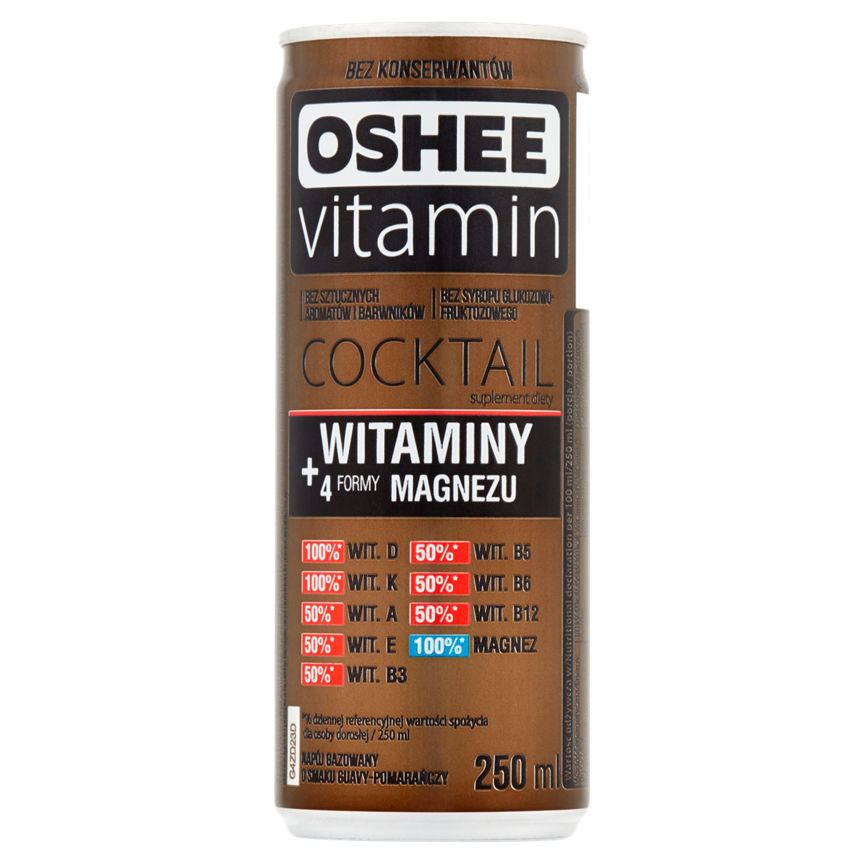 Oshee Vitamin Cocktail Diet Supplement Guava-Orange Flavour Sparkling Drink 250ml GOODS ASDA   