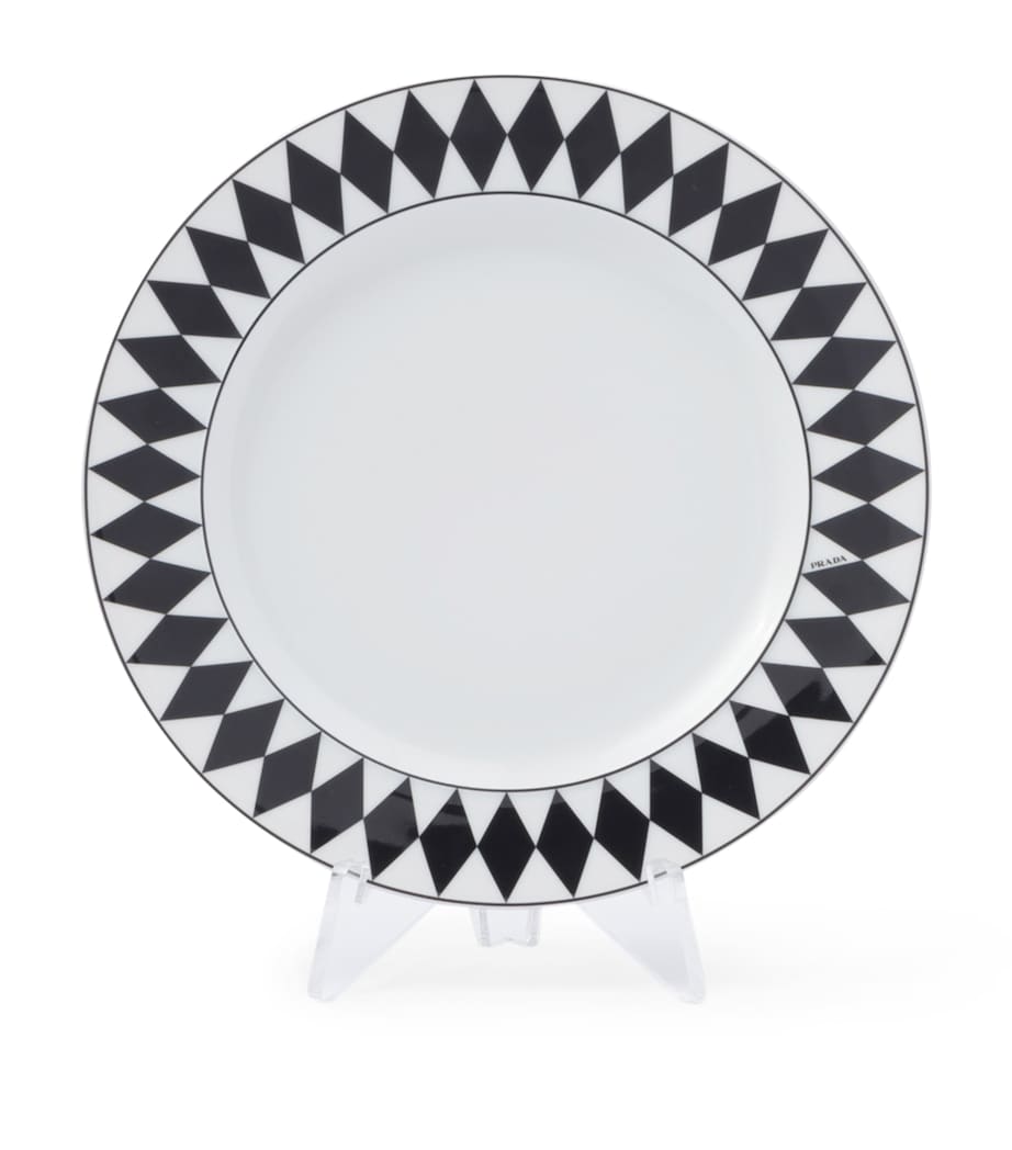 Prada porcelain chequerboard dessert plates set 22cm, imported from the UK