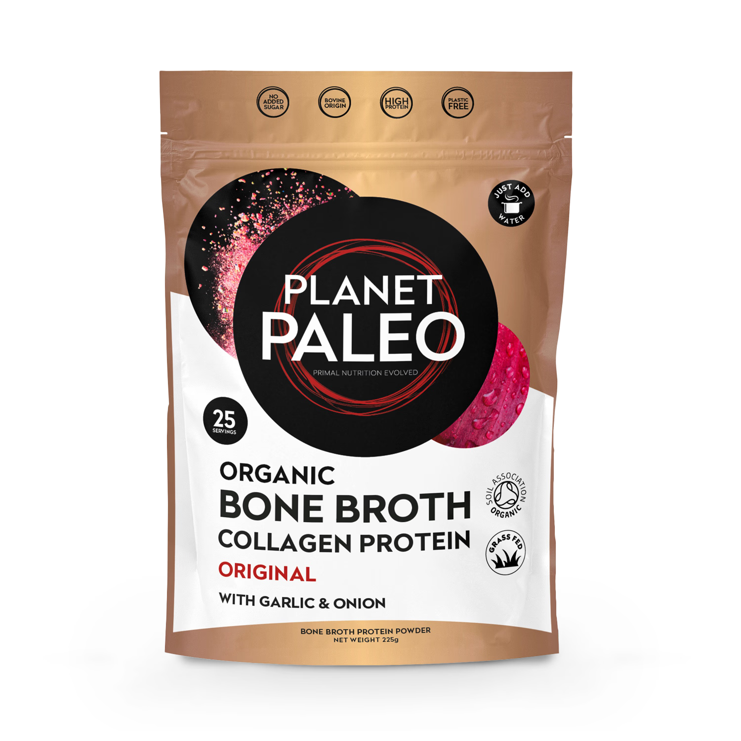 Planet Paleo bone broth powder Original 225g, imported from the UK