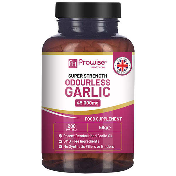 Prowise Odourless Garlic Capsules - 45,000mg - 200 Softgels GOODS Superdrug   