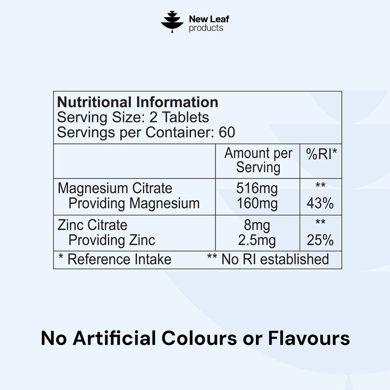 Magnesium & Zinc tablets 120 tablets (British brand)