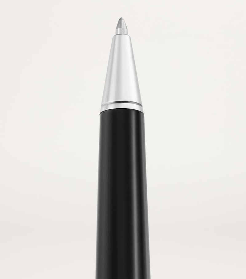 Cartier Santos de Cartier ballpoint pen with black composite and palladium accents, 14cm height - British product