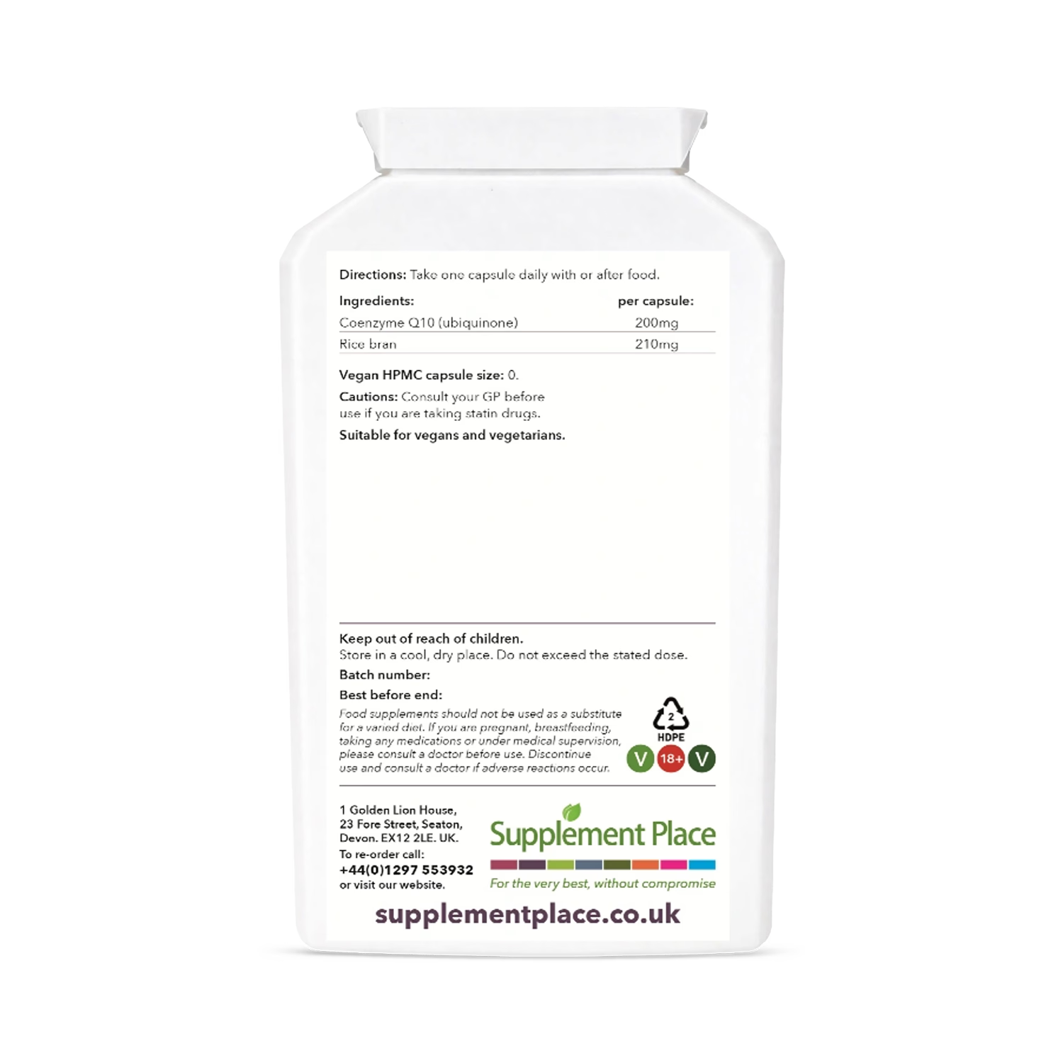 Supplement Place coenzyme Q10 200mg 120 capsules, UK version