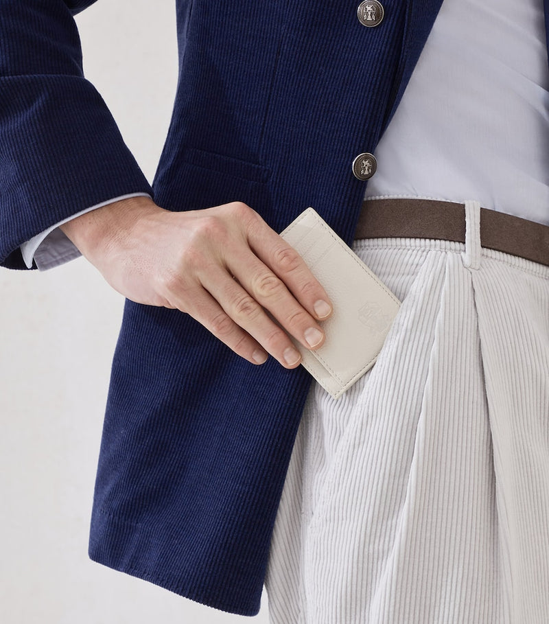 Brunello Cucinelli grained leather card holder, UK version