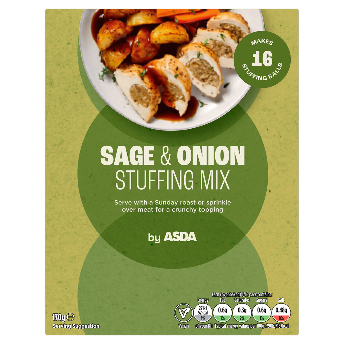 ASDA stuffing mix Sage & Onion 170g, UK version