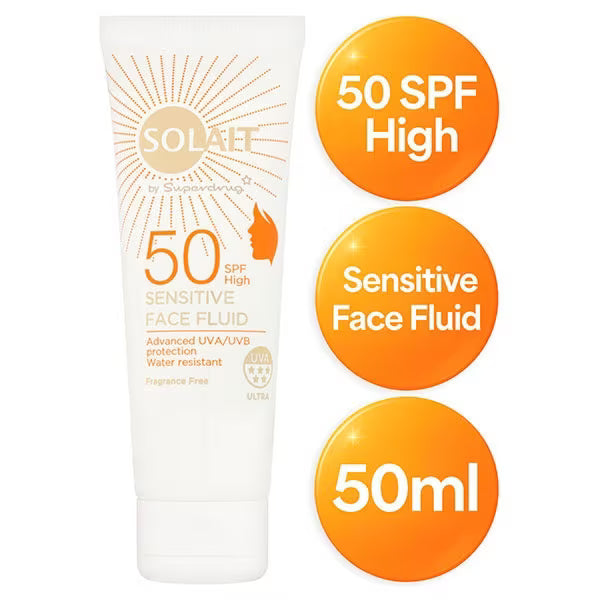 Solait sensitive face fluid SPF50 50ml (British brand)