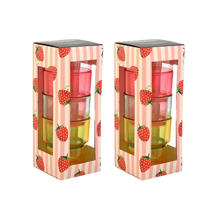Navigate strawberries and cream acrylic tumblers 8 pack - British product