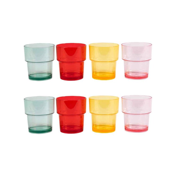 Navigate strawberries and cream acrylic tumblers 8 pack - British product