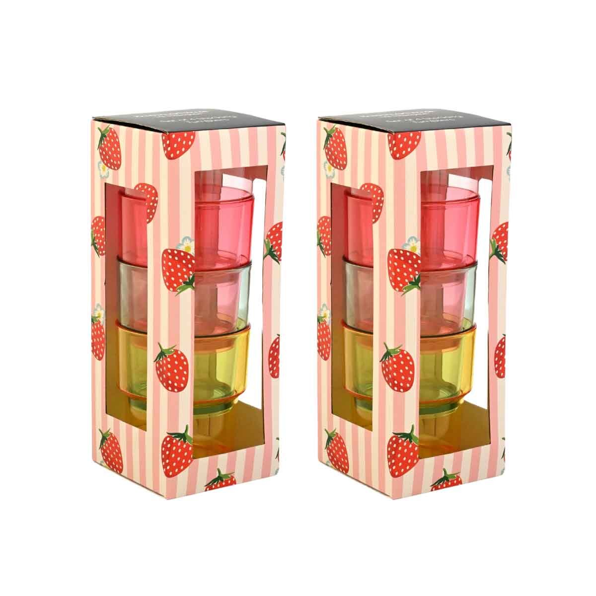 Navigate strawberries and cream acrylic tumblers 8 pack - British product