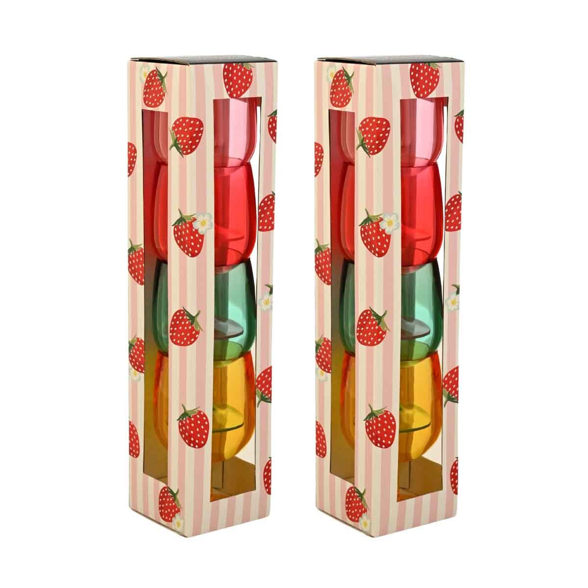 Navigate Strawberries & Cream acrylic wine stems 8 pack (British brand)