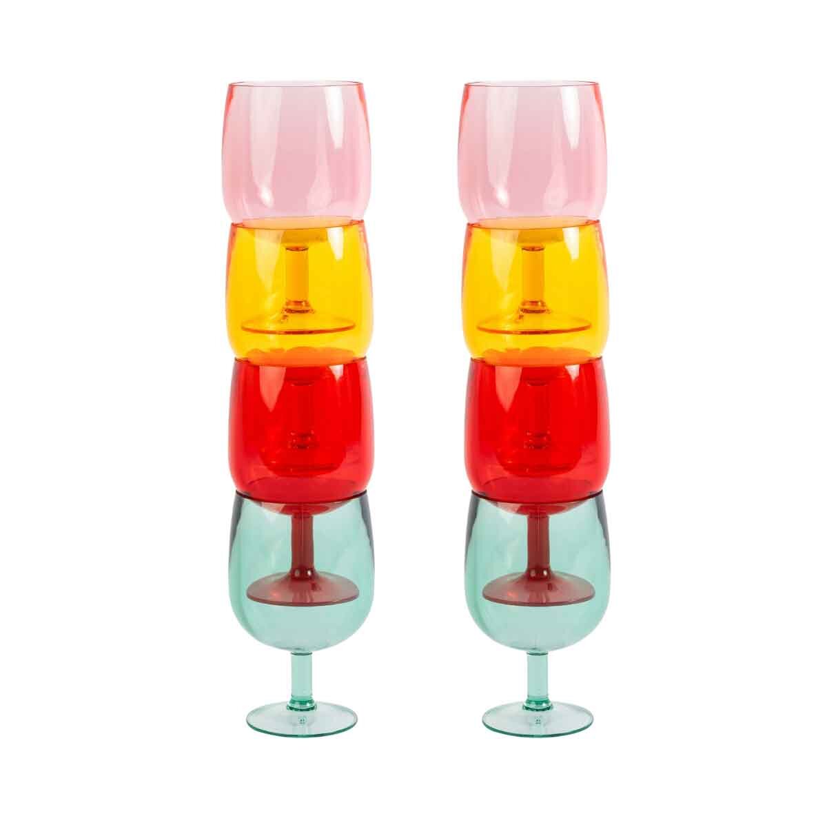 Navigate Strawberries & Cream acrylic wine stems 8 pack (British brand)