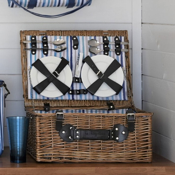 Navigate 4 person wicker picnic basket with insulated bag, UK version