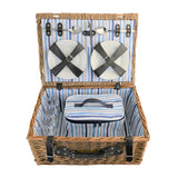 Navigate 4 person wicker picnic basket with insulated bag, UK version