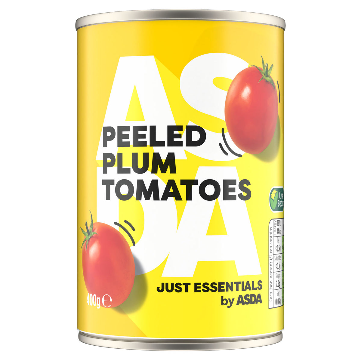 ASDA Just Essentials peeled plum tomatoes 400g - British product