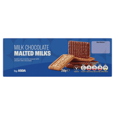 ASDA ASDA Milk Chocolate Malted Milks Biscuits 250g- Buy online at McGrocer