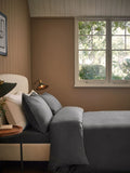 Charcoal Grey Supersoft 100% Brushed Cotton Duvet Cover Plain and Pillowcase Set
