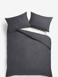 Charcoal Grey Supersoft 100% Brushed Cotton Duvet Cover Plain and Pillowcase Set