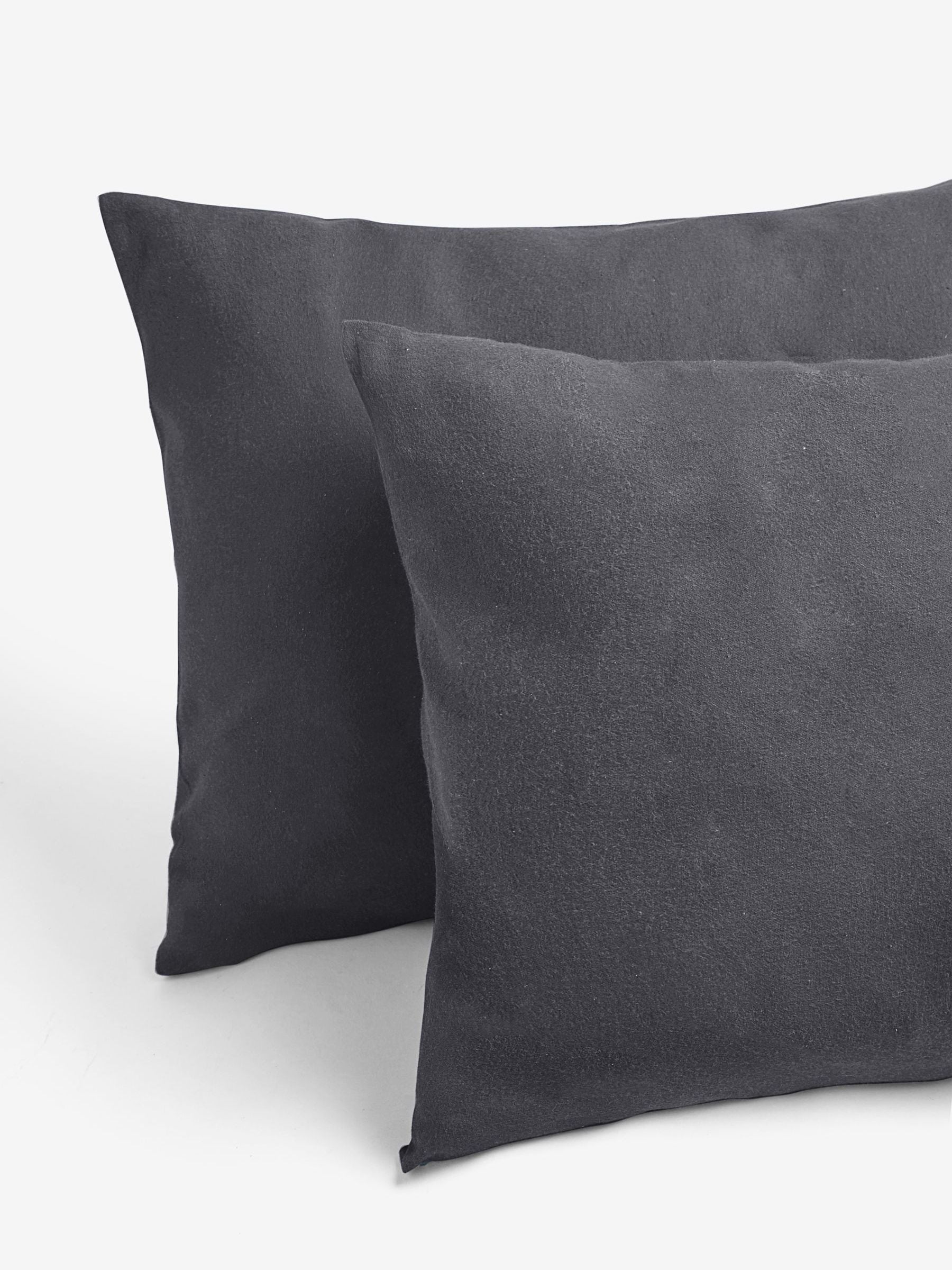 Charcoal Grey Supersoft 100% Brushed Cotton Duvet Cover Plain and Pillowcase Set