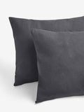 Charcoal Grey Supersoft 100% Brushed Cotton Duvet Cover Plain and Pillowcase Set
