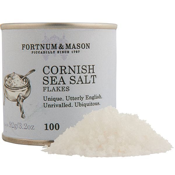 Cornish Sea Salt flakes in a 92g tin from Cornwall (British brand)