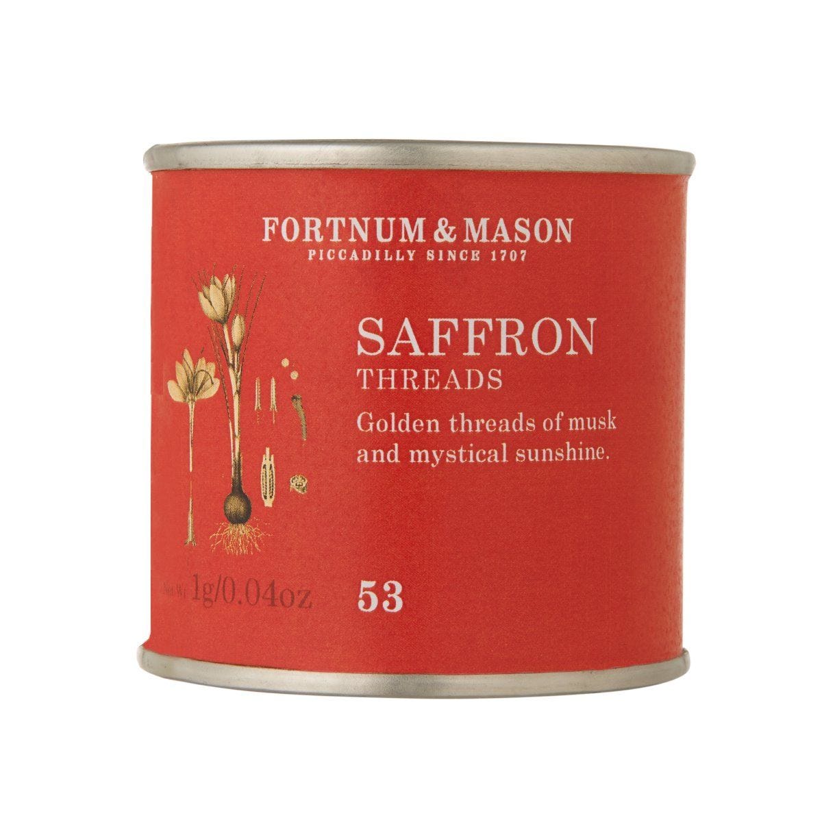 Saffron tin No 53, 1g of delicate filaments, UK version