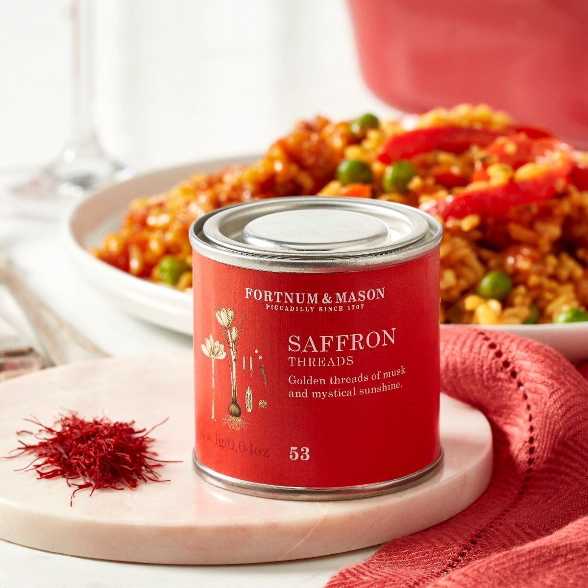 Saffron tin No 53, 1g of delicate filaments, UK version