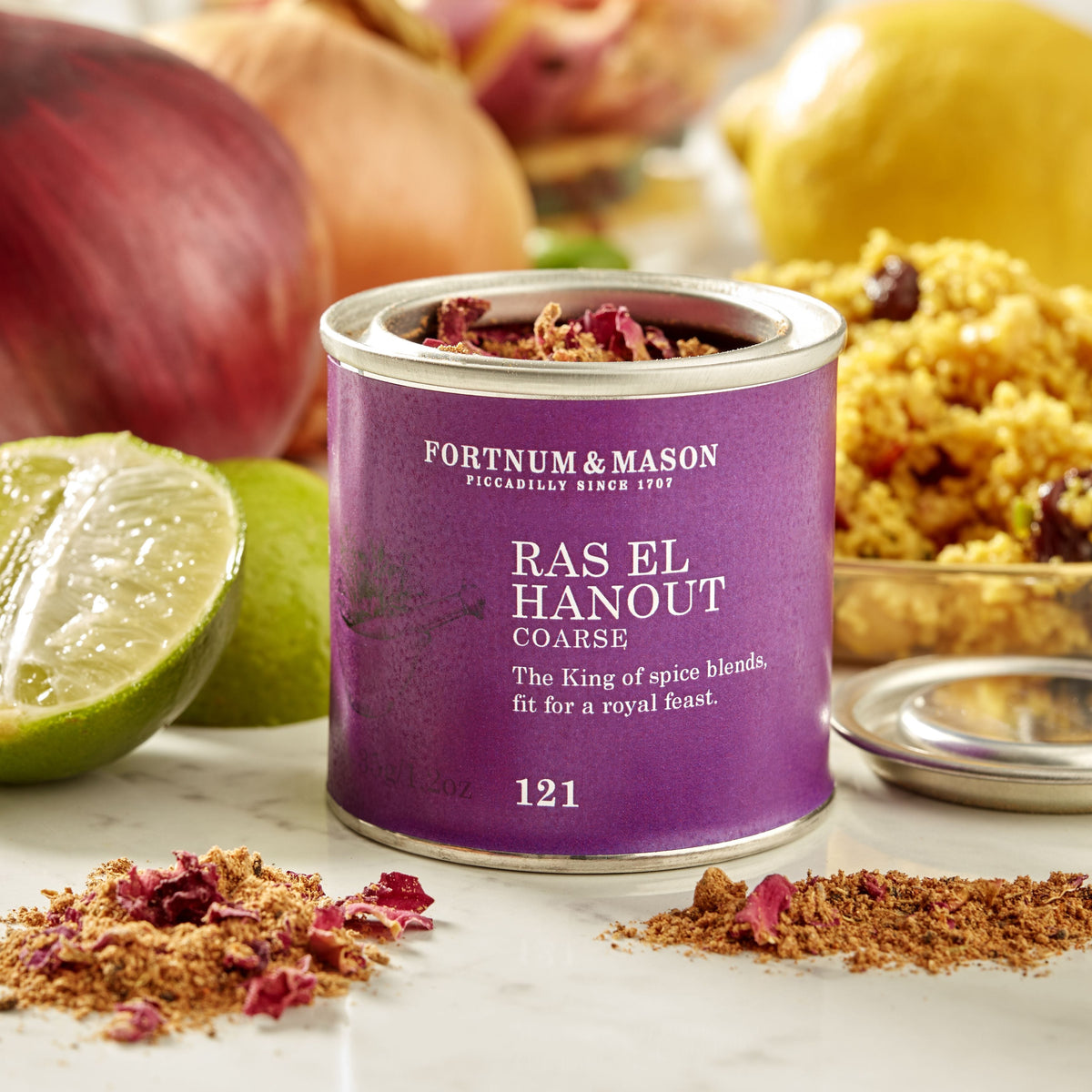 Ras el Hanout spice mix tin No 121 (British brand)