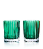 Baccarat Harmonie dark green large tumbler glasses 360ml set of 2 - British product
