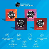 EXS flavoured condoms vegan 4 flavours 12 pack - British product