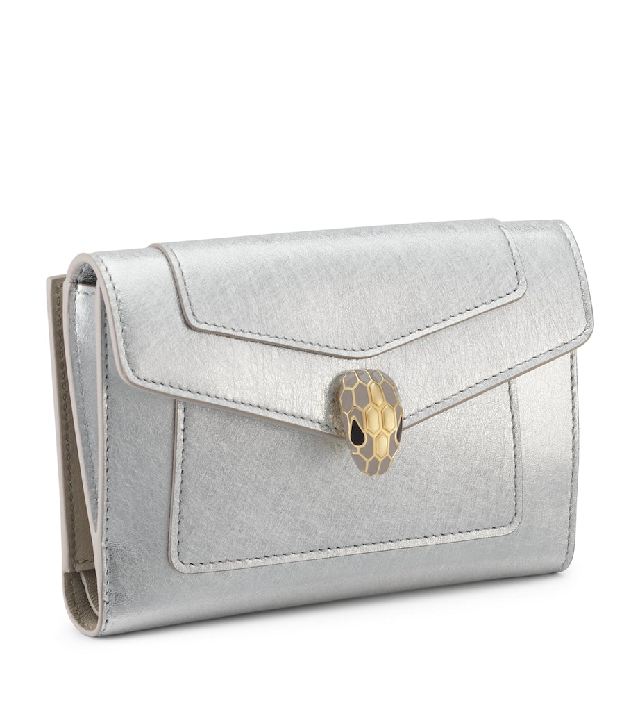 Bvlgari Serpenti Forever Metallic Leder Geldbörse, UK Version