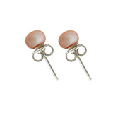Coleman Douglas pink pearl stud earrings in sterling silver - British product