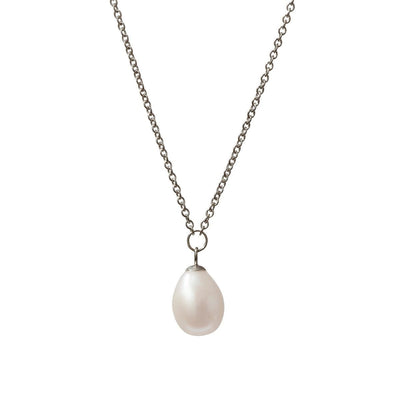 fortnum Coleman Douglas Single White Pearl Drop Necklace- Buy online at McGrocer