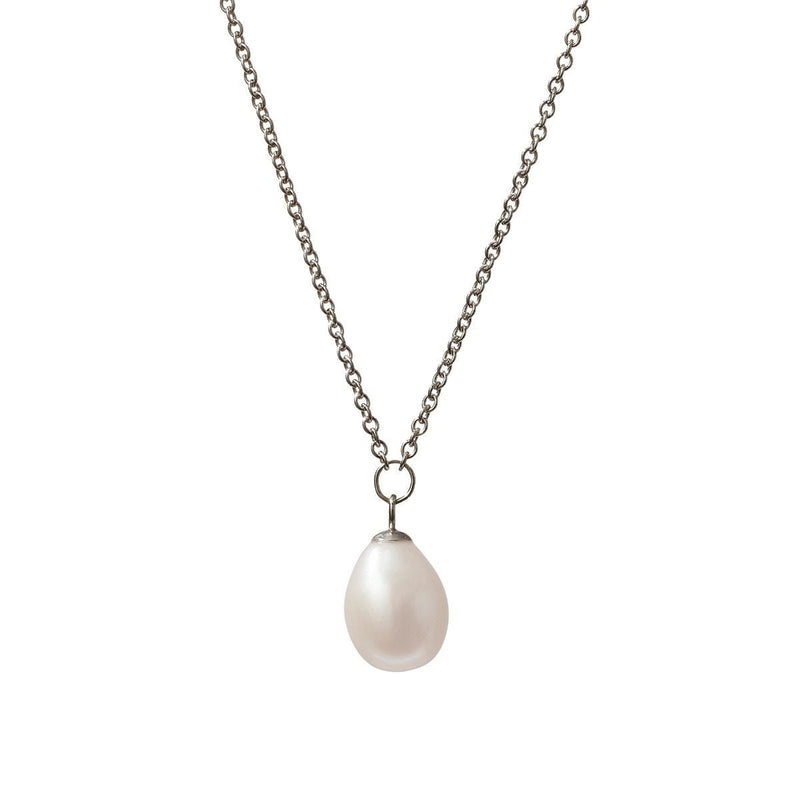 Coleman Douglas single white pearl drop necklace, imported from the UK