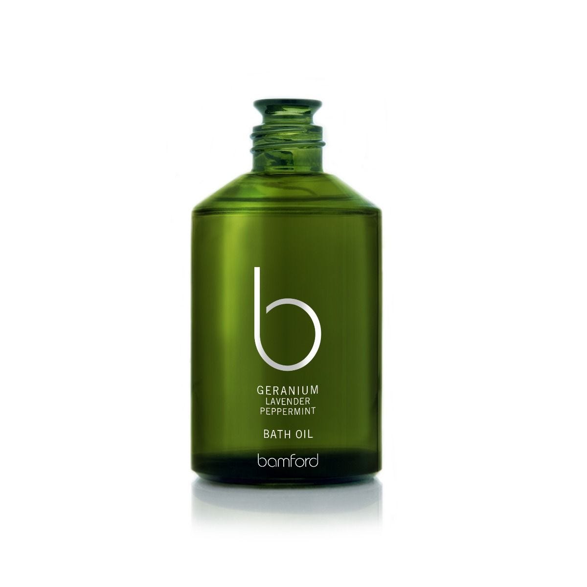 Bamford geranium bath oil 250ml size - British product