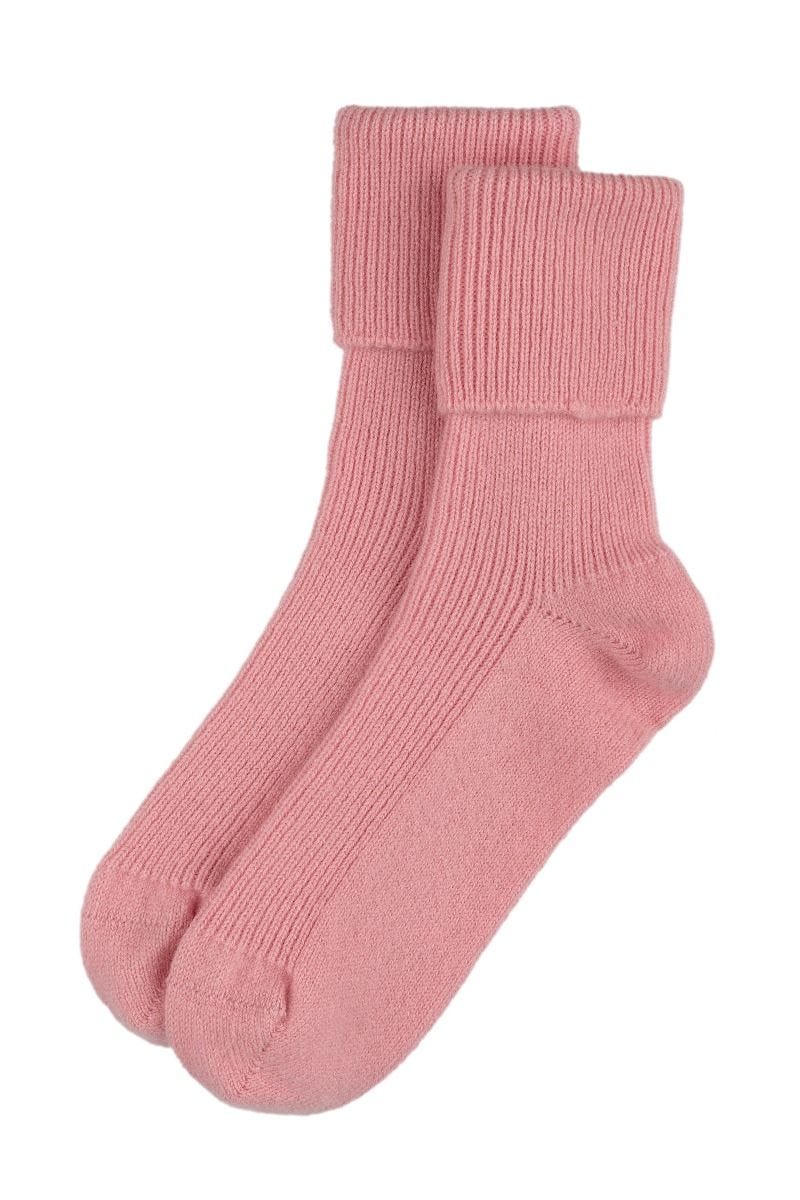 Rosie Sugden cashmere bed socks light pink size 4-7 - British product
