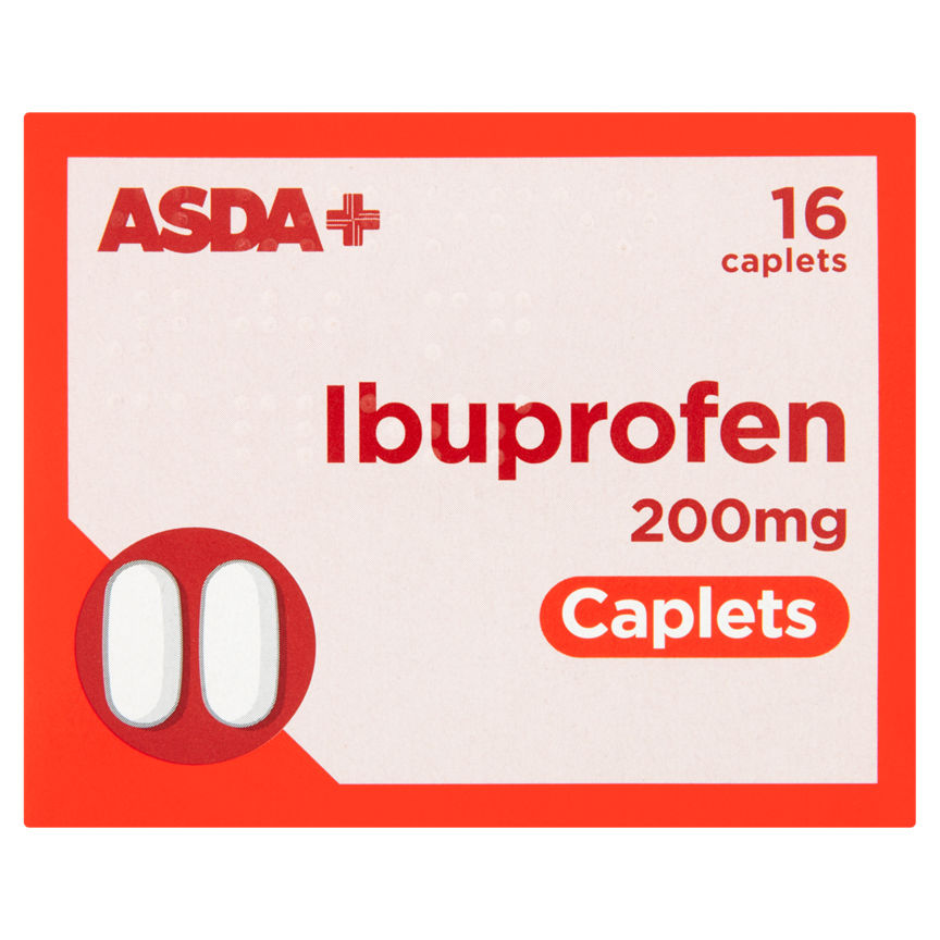 ASDA Ibuprofen 200mg Caplets 16 Pack