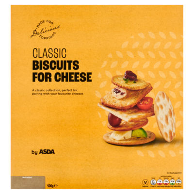 ASDA Classic Biscuits for Cheese 500g assortment, imported from the UK