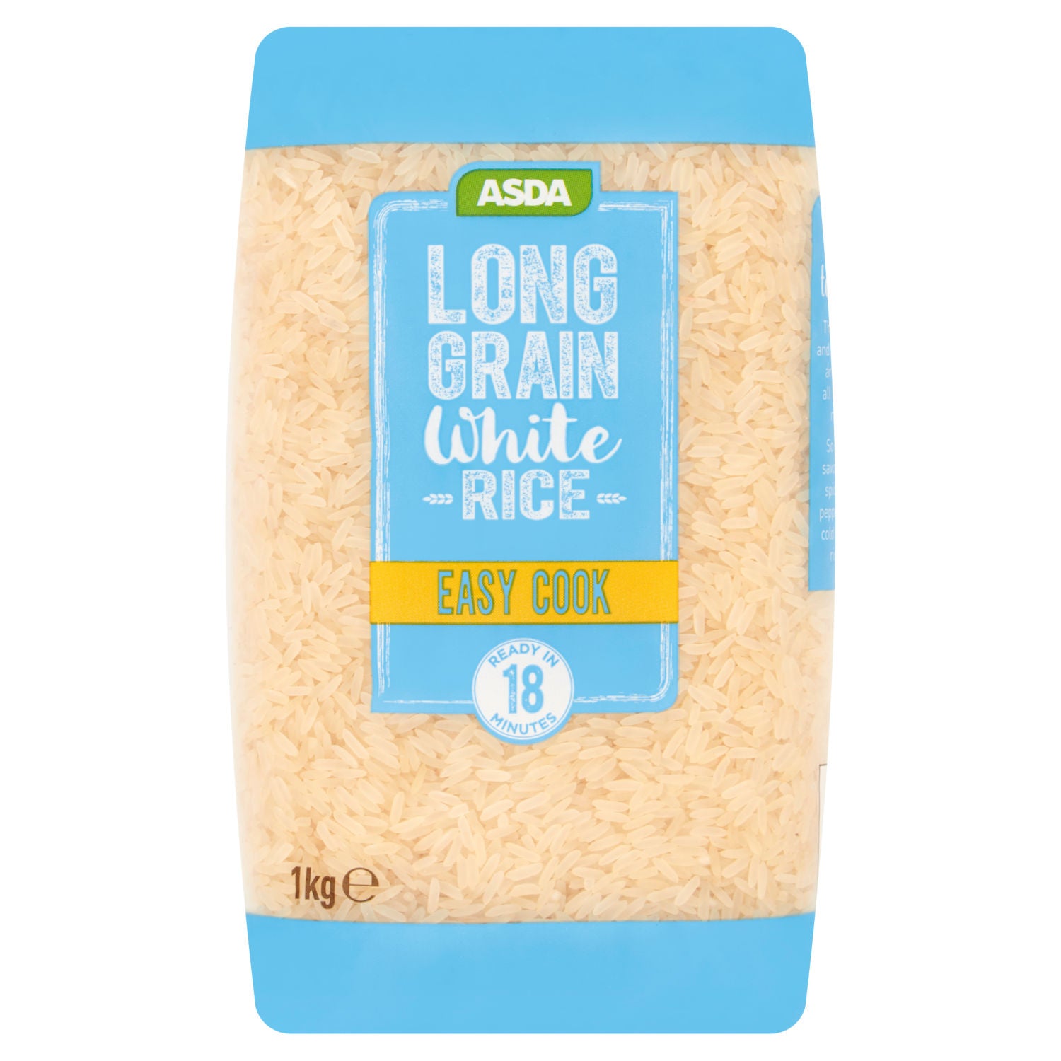 ASDA easy cook long grain white rice 1kg, imported from the UK