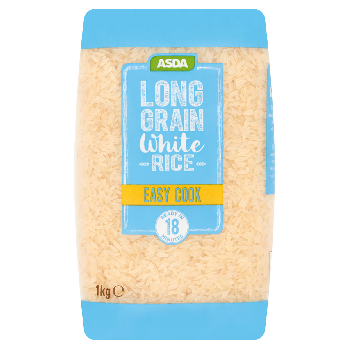 ASDA easy cook long grain white rice 1kg, imported from the UK