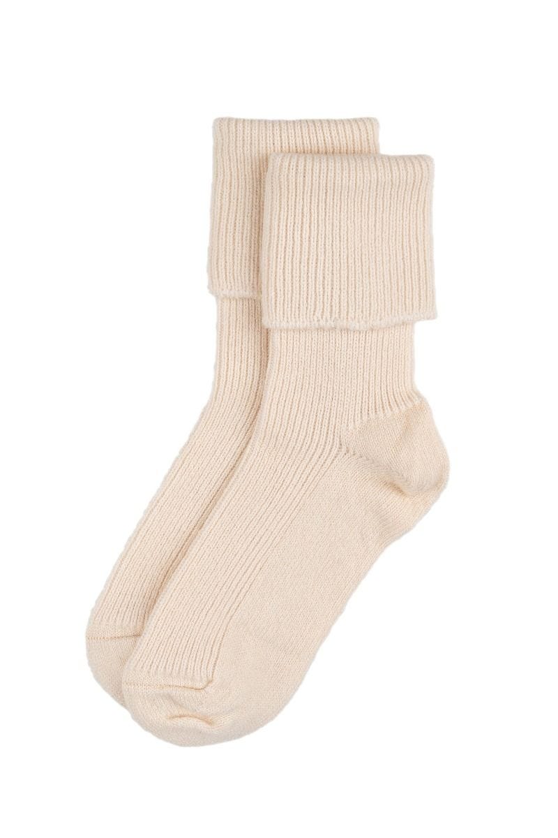 Rosie Sugden cashmere bed socks cream one size - British product