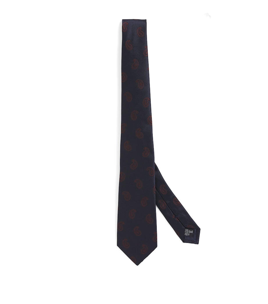 Giorgio Armani silk paisley jacquard tie (British brand)