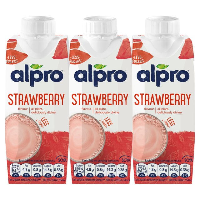 Alpro Soya Strawberry Long Life Drink   3 x 250ml GOODS M&S   