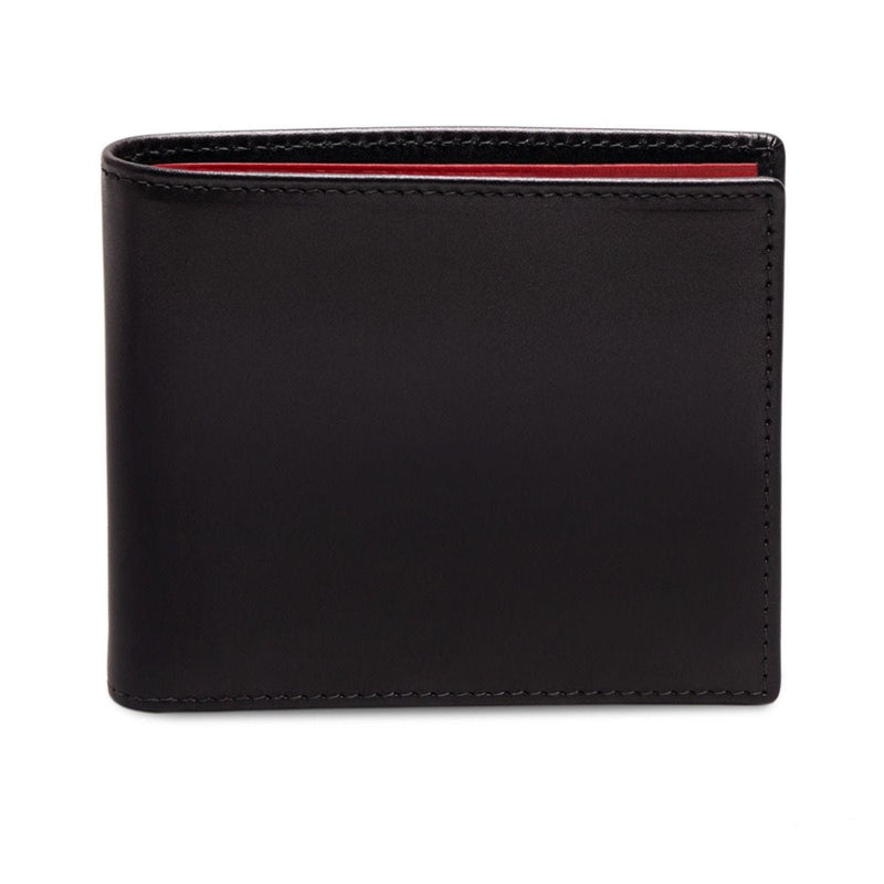 Ettinger billfold wallet black and red leather, UK version