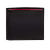 Ettinger billfold wallet black and red leather, UK version