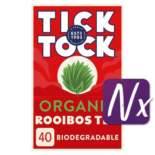 Tick Tock Organic Rooibos Redbush Tea Bags   40 per pack