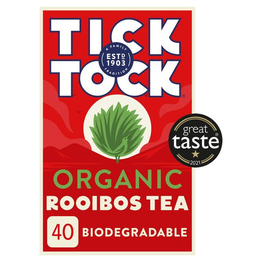 Tick Tock Organic Rooibos Redbush Tea Bags   40 per pack