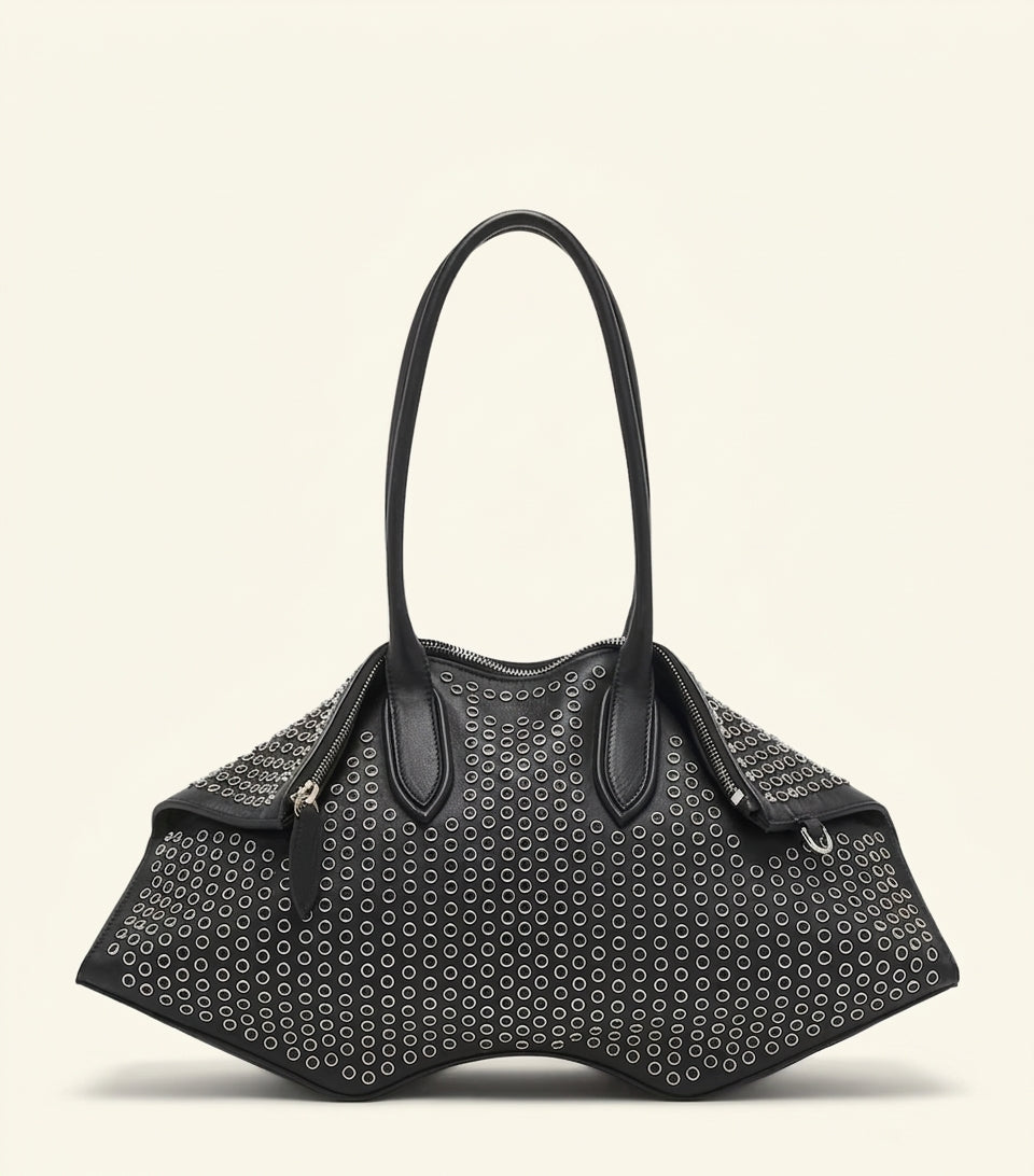 McQueen leather studded Manta top-handle bag, UK version