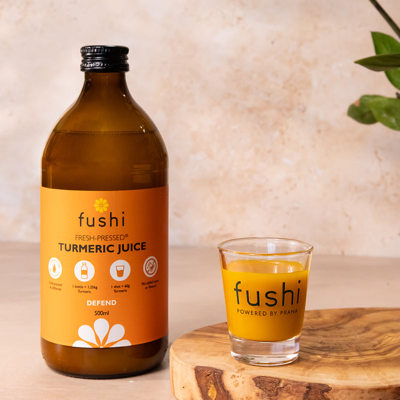 Fushi fresh-pressed turmeric juice 500ml (British brand)